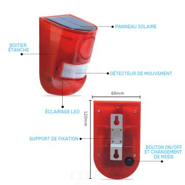 alarme solaire sans fil extérieur puissante