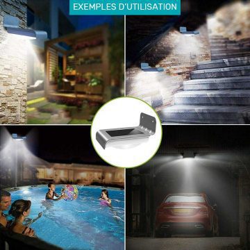 Eclairage exterieur solaire mural jardin