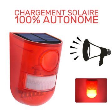 alarme solaire sans fil extérieur lumineuse