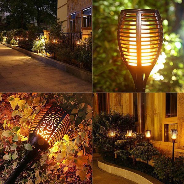 lampe solaire effet flamme jardin 1