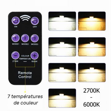 Lampe solaire extérieur avec télécommande température couleur réglable