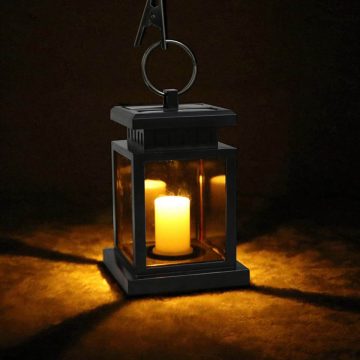 Lanterne solaire effet flamme jardin
