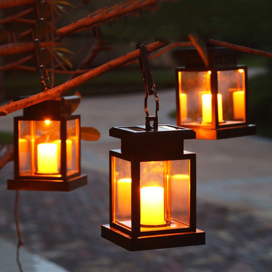 Lanterne solaire effet flamme pas cher