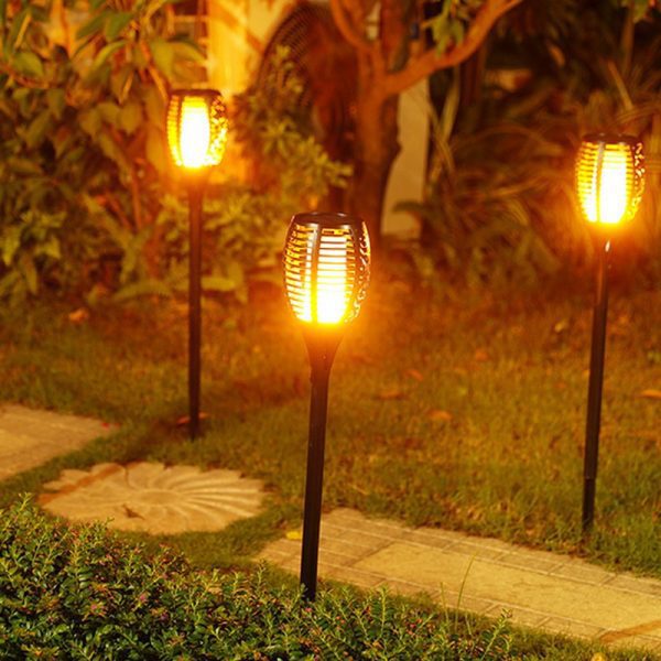 torche led solaire effet flamme