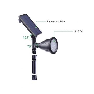 Lampe solaire sur piquet étanche