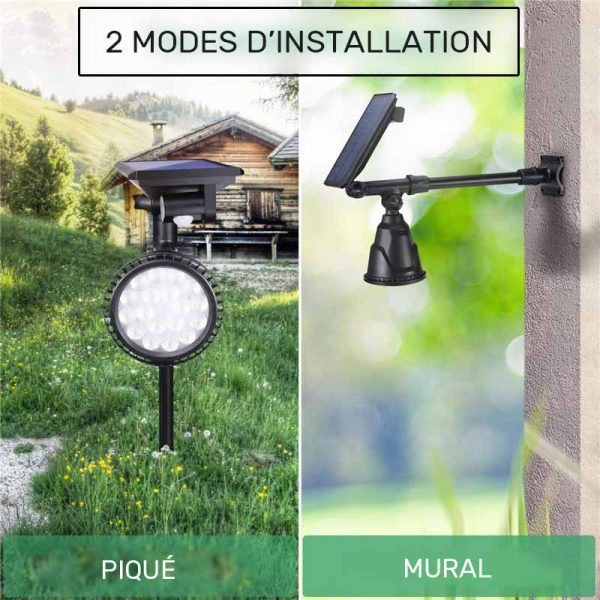 Lampe solaire sur piquet extérieur