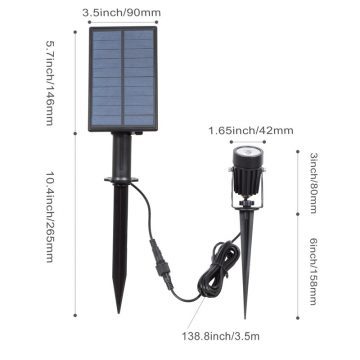 spot solaire arbre dimensions