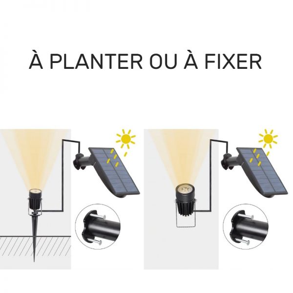 spot solaire arbre extérieur