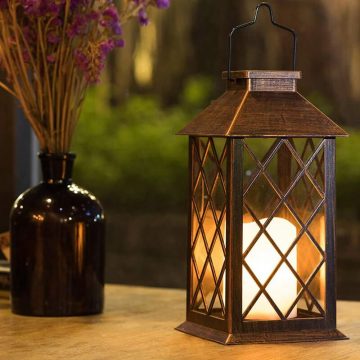 lanterne solaire bronze jardin