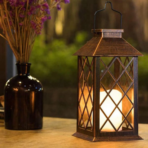 lanterne solaire bronze jardin