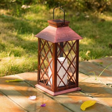 lanterne solaire bronze vintage