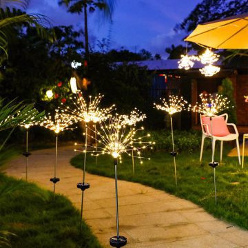 decoration lumineuse solaire jardin led blanc chaud