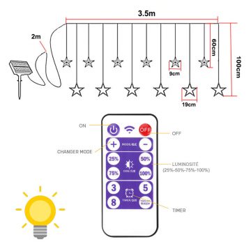 guirlande etoile solaire telecommande