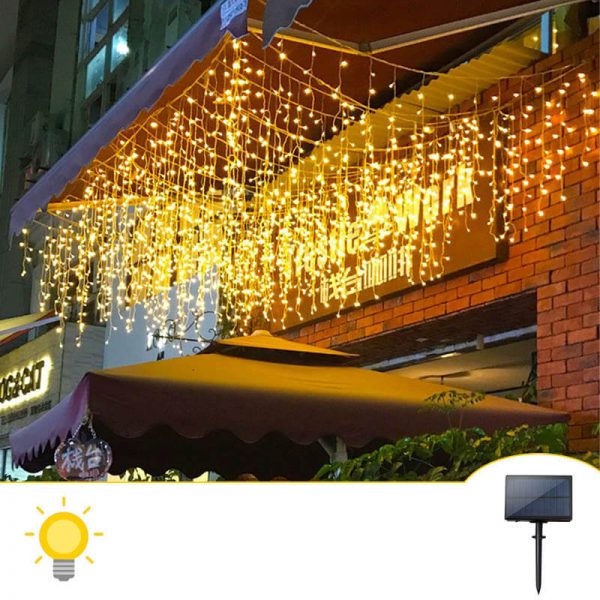 guirlande lumineuse extérieur solaire blanc chaud noel