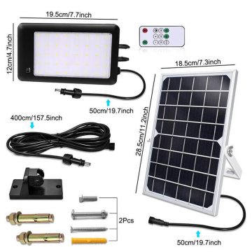 projecteur solaire a led avec detecteur avec telecommande