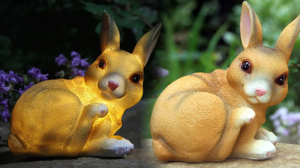 lampe solaire animal lapin