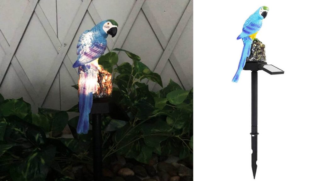 lampe solaire animal perroquet