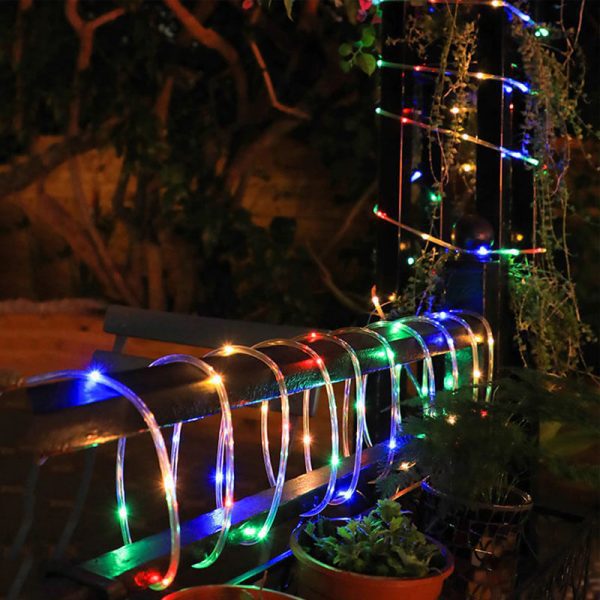 guirlande solaire noel jardin
