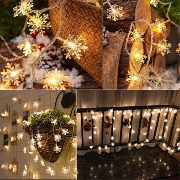 guirlande lumineuse exterieur solaire noel effet chute de neige