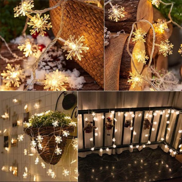 guirlande lumineuse exterieur solaire noel effet chute de neige