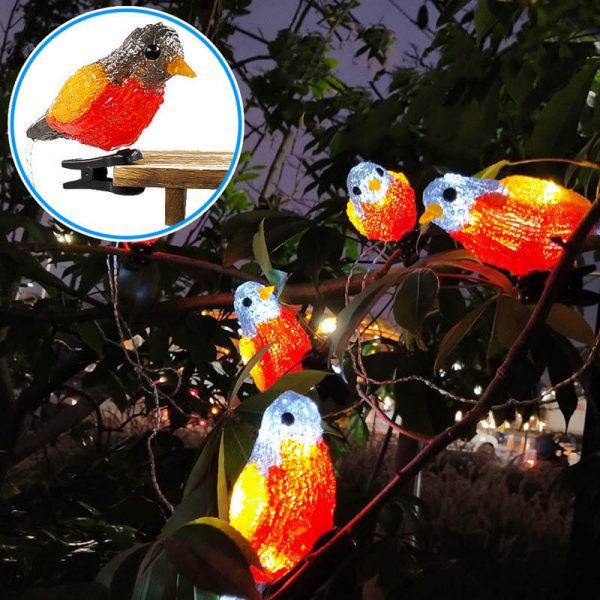 guirlande solaire oiseaux jardin
