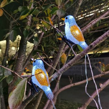 guirlande solaire oiseaux lumineux