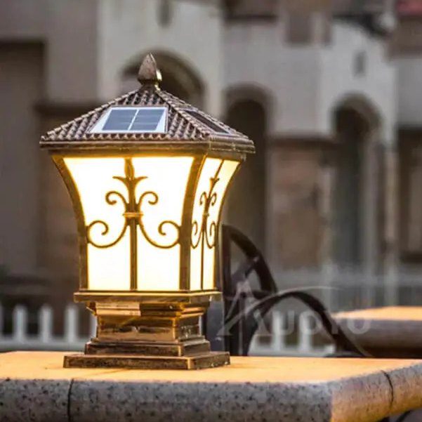 lampe solaire de pilier style vintage