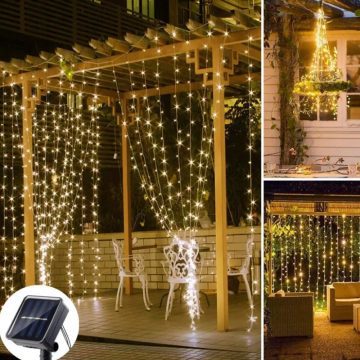 rideau lumineux solaire jardin