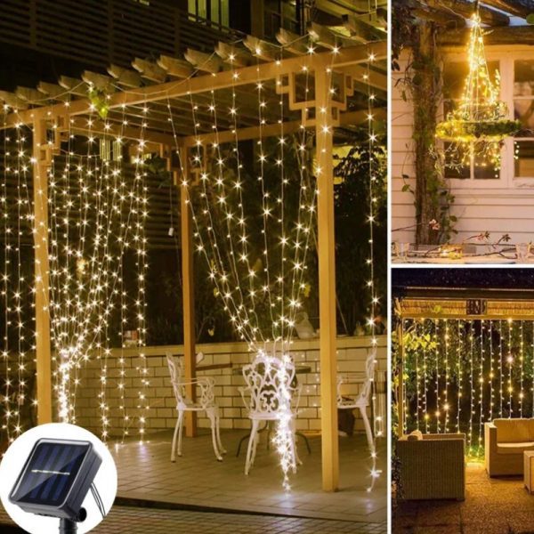 rideau lumineux solaire jardin