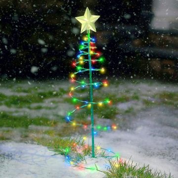 sapin lumineux exterieur solaire jardin