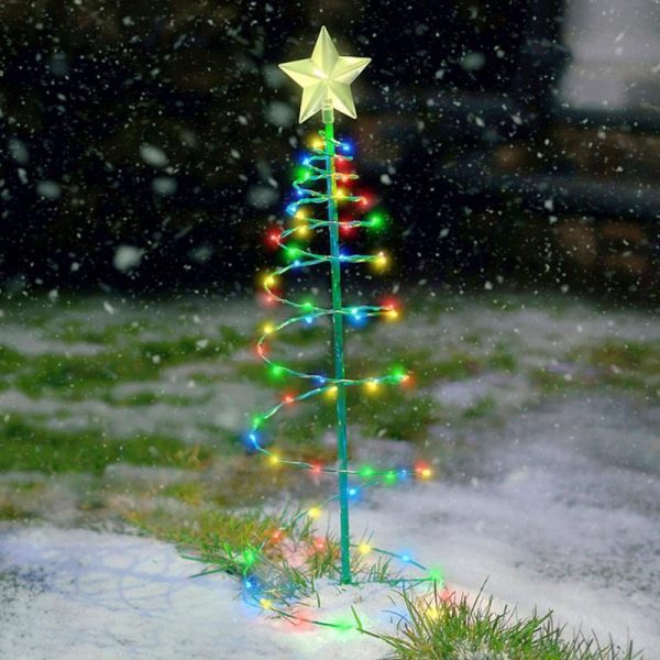 sapin lumineux exterieur solaire jardin